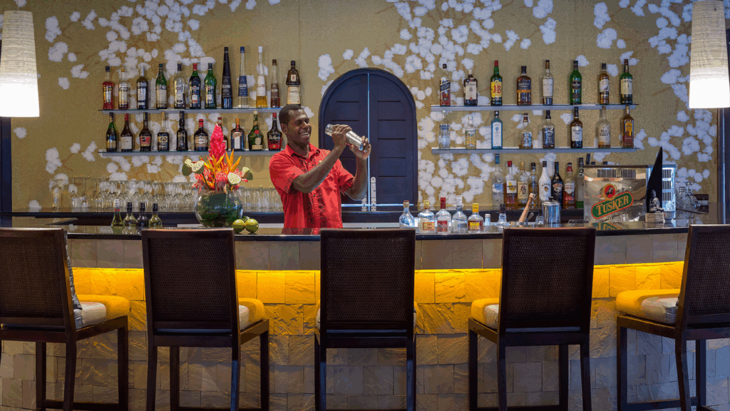 Cocktails at the bar, Warwick Le Lagon Resort & Spa, Vanuatu