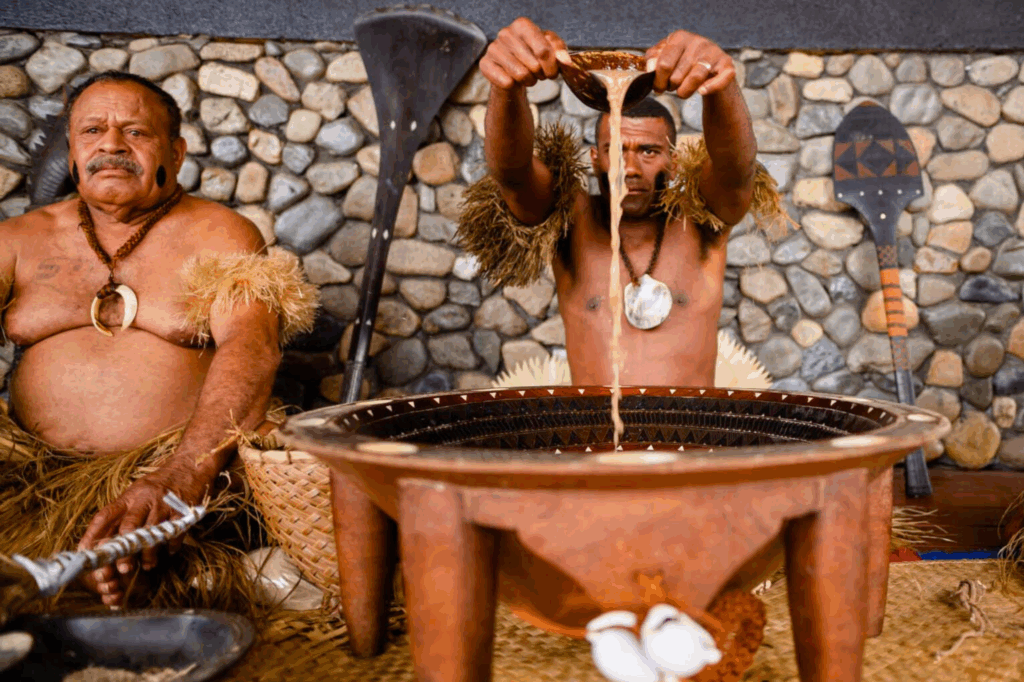 Kava making @ Nanuku Resort Fiji.
