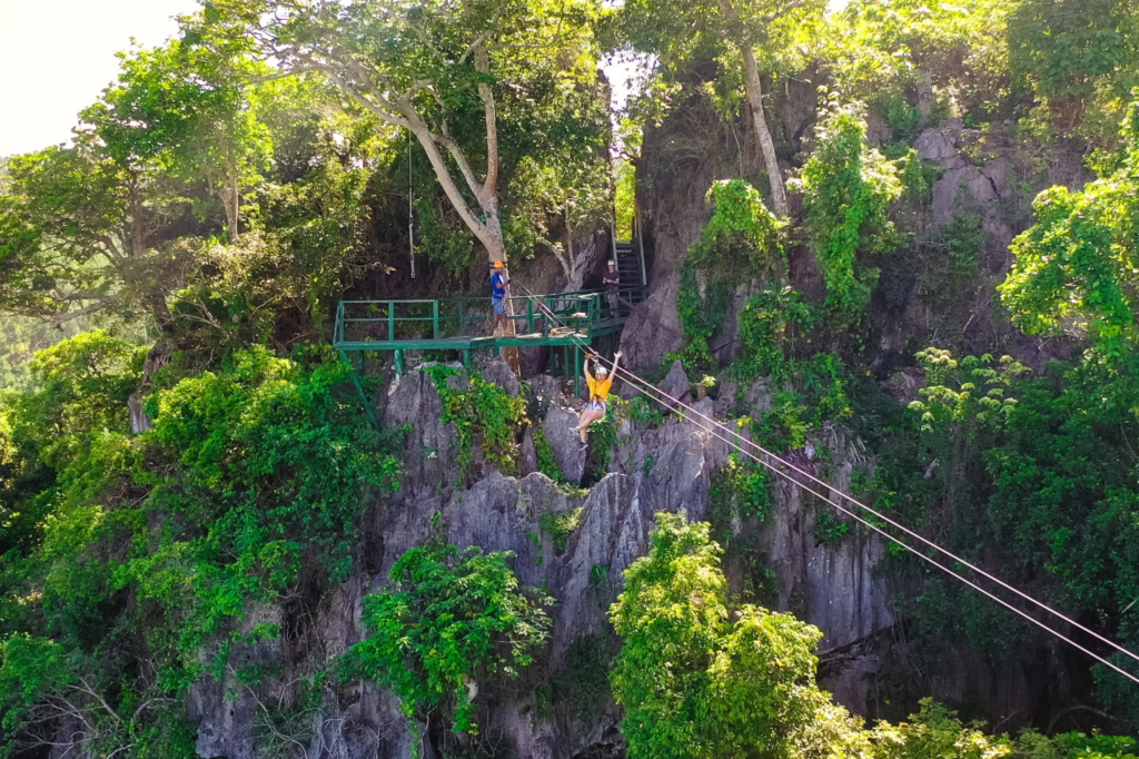 Zip-lining in Fiji