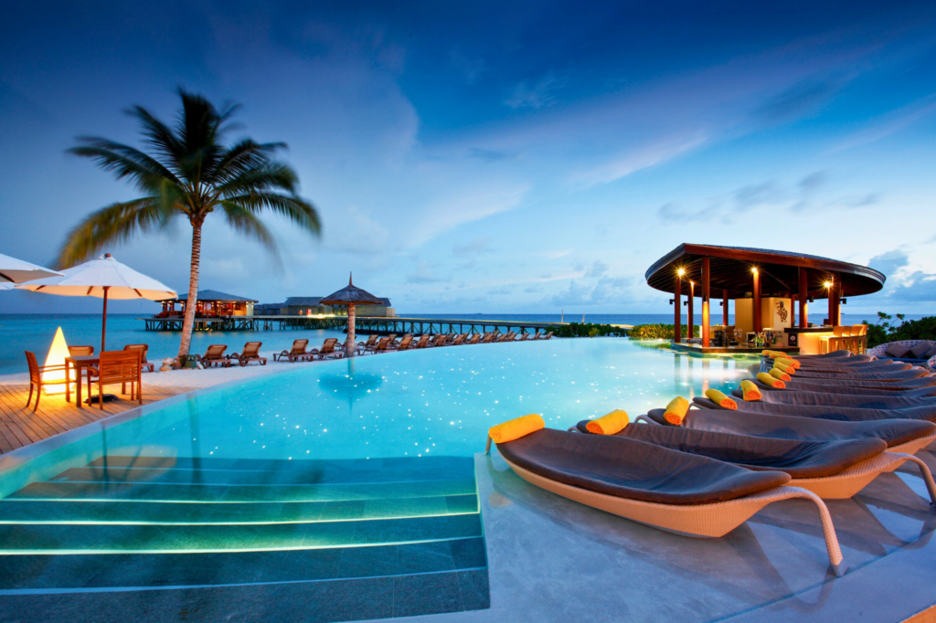 Poolside at Centara Ras Fushi Resort & Spa Maldives