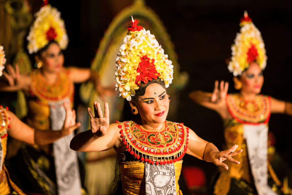 Traditional Balinese Legong dancers, Ubud Bali