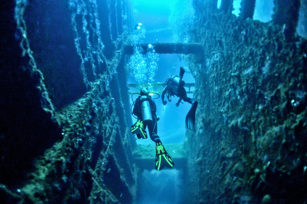 Diving at the shipwreck SS President Coolidge, Espiritu Santo, Vanuatu