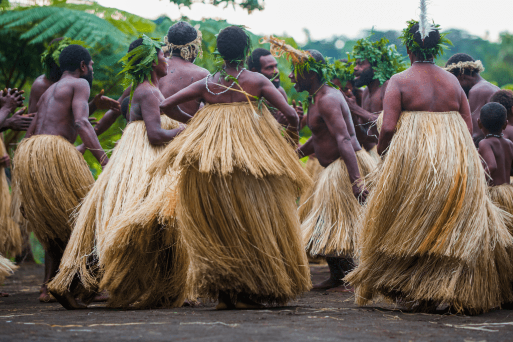 A traditional dance performed by villagers on Tanna Island, Vanuatu