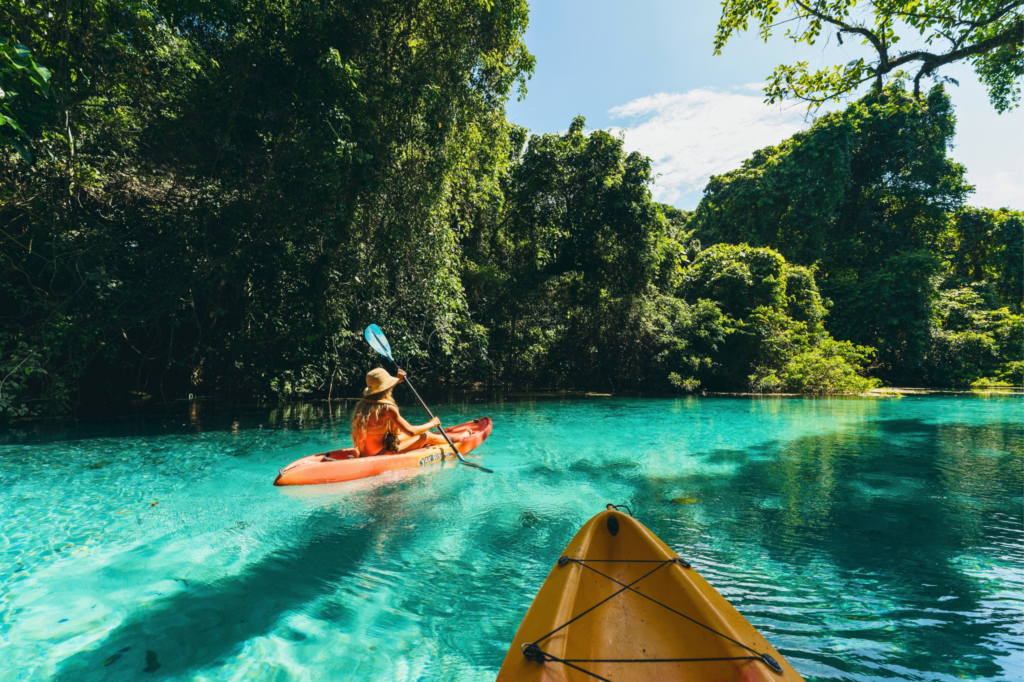 Kayaking at Riri Blue Hole, Espiritu Santo, Vanuatu