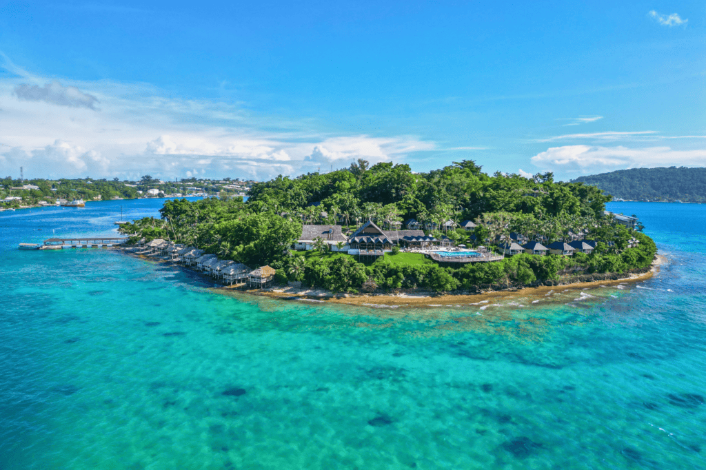 Aerial view of Iririki Island, Vanuatu